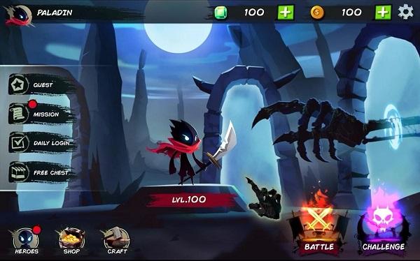 暗影火柴人侠客官方版(shadow stickman)下载,暗影火柴人侠客,动作游戏,火柴人游戏